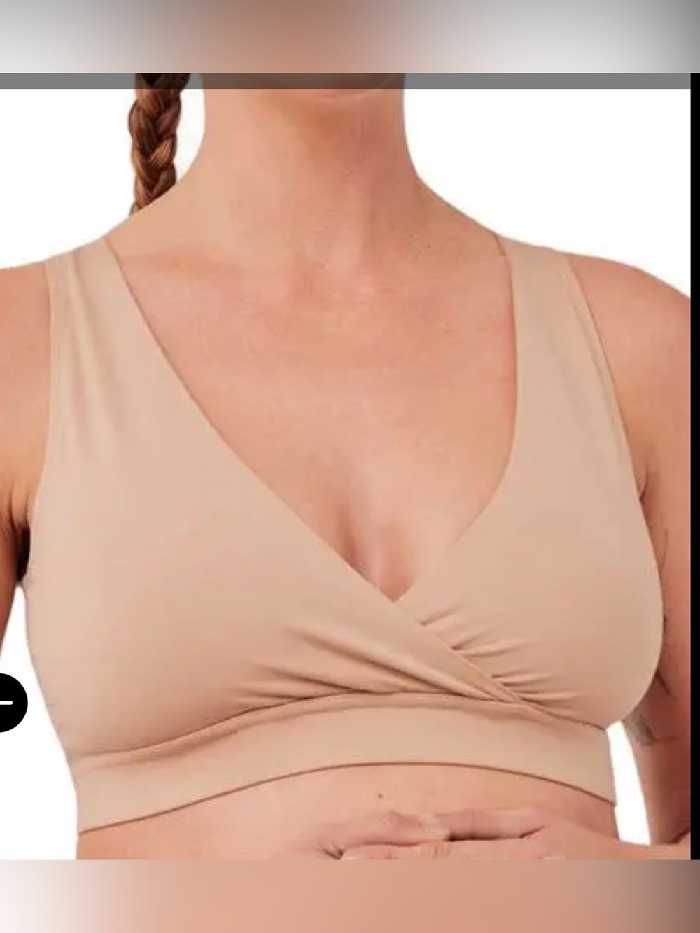 Pact Organic Cotton Maternity Bralette - Light Beige Women’s Size Large